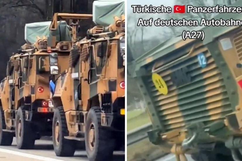 Türk askeri ve zırhlı araçları Almanya otobanında