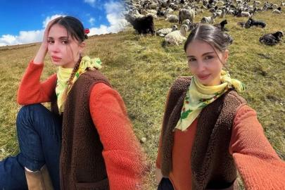 Zeynep Atılgan'ın derin yırtmaçlı pozundaki ayrıntı olay oldu