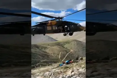 Adıyaman'da dağlık arazide yaralanan vatandaş helikopterle kurtarıldı