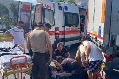 Kamyona çarpan motosikletin sürücüsü yaralandı