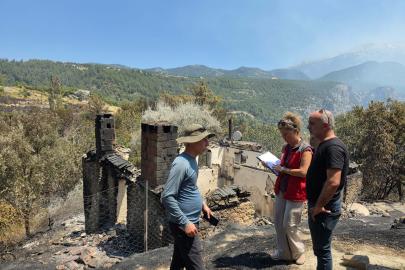 Muğla’da yangından etkilenen üreticiler için hasar tespit çalışmaları sürüyor